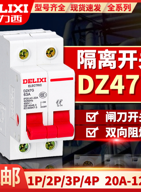 德力西隔离开关DZ47G 2P 3P 4P 32A 40A 63A 100A 125A
