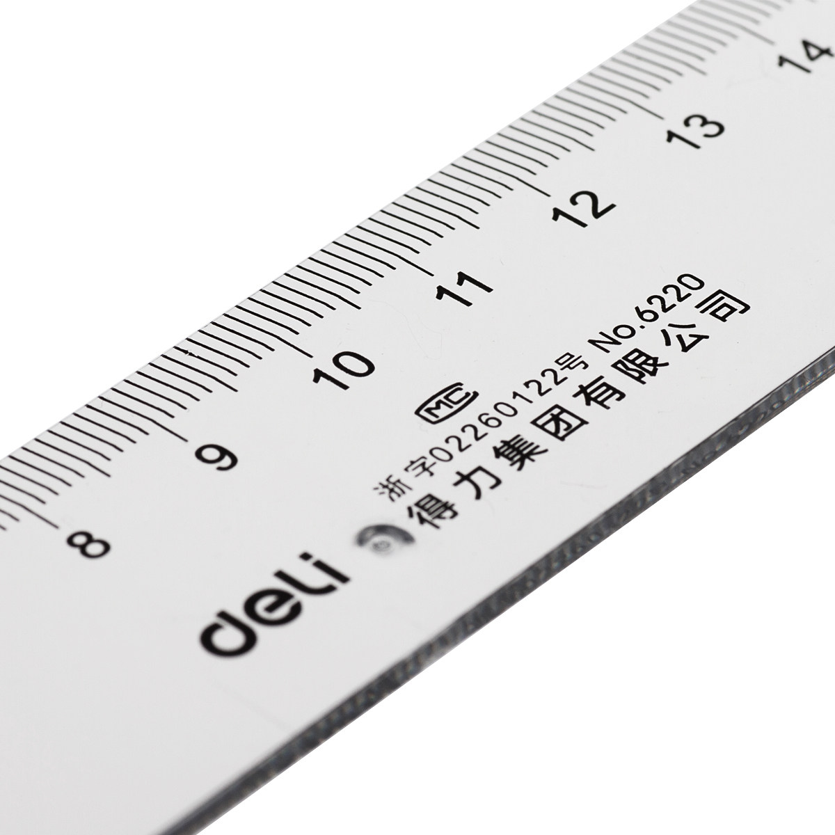 得力透明直尺学生用尺 20厘米办公用直尺刻度清晰透明度高30cm尺