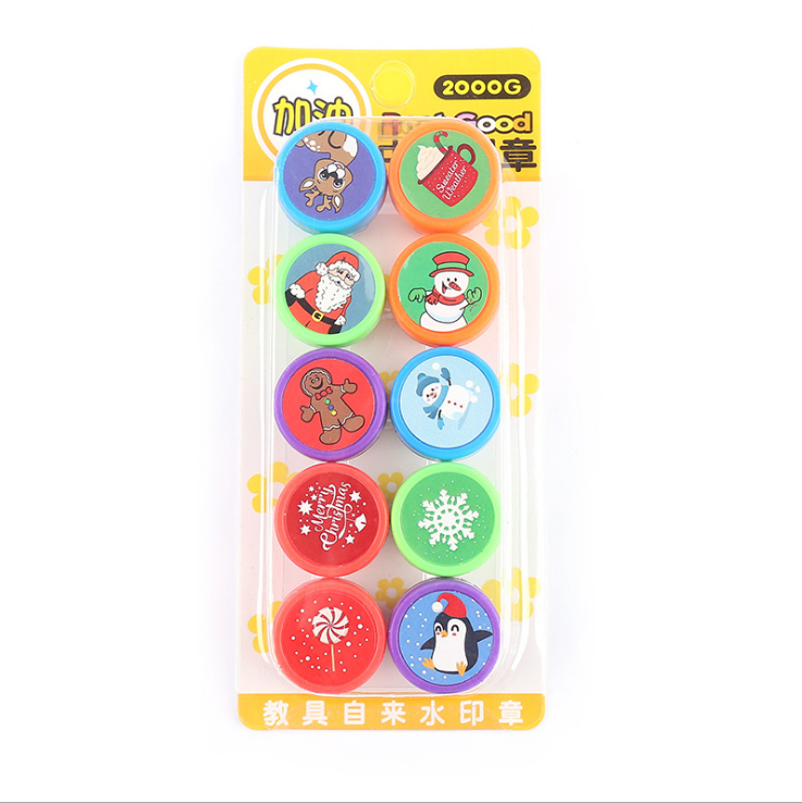 圣诞节节日奖励印章彩色盒装