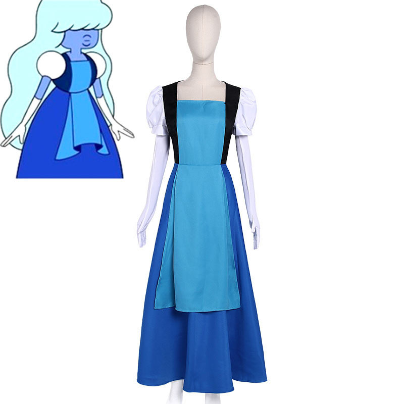 史蒂文的宇宙 宇宙小子sapphire蓝宝石蓝色长裙子cosplay动漫服装
