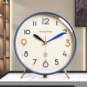 静音客厅座钟现代简约摆放台式 台钟家用坐钟桌面钟表 高端时钟新款