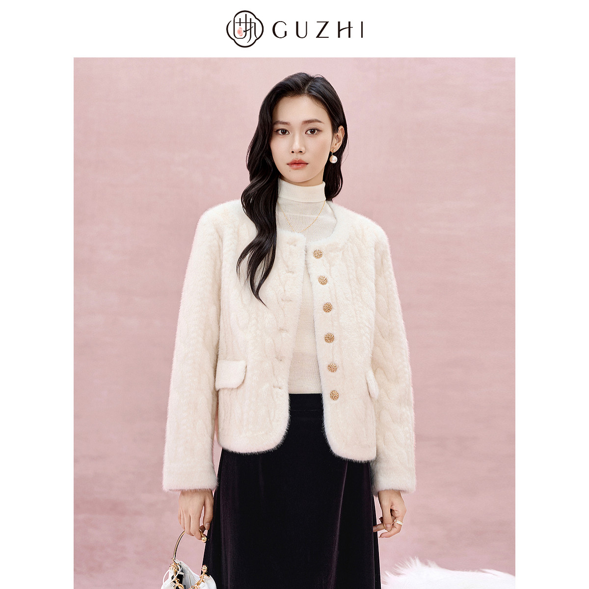 固执2025冬季新款通勤百搭气质圆领皮毛一体短外套女装,女装/女士精品,短外套,淘宝优惠券,粉丝福利购,淘宝优惠卷