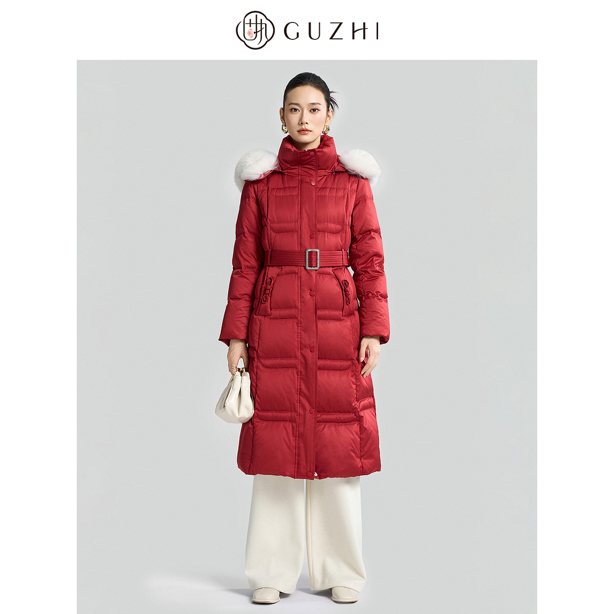 固执气质狐狸毛领90鸭绒羽绒服