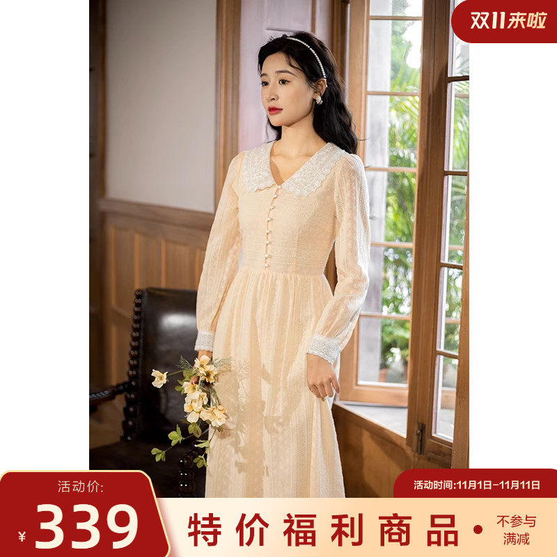 固执秋季新款复古刺绣长袖娃娃领泡泡袖连衣裙80513LQ06641属于什么档次？