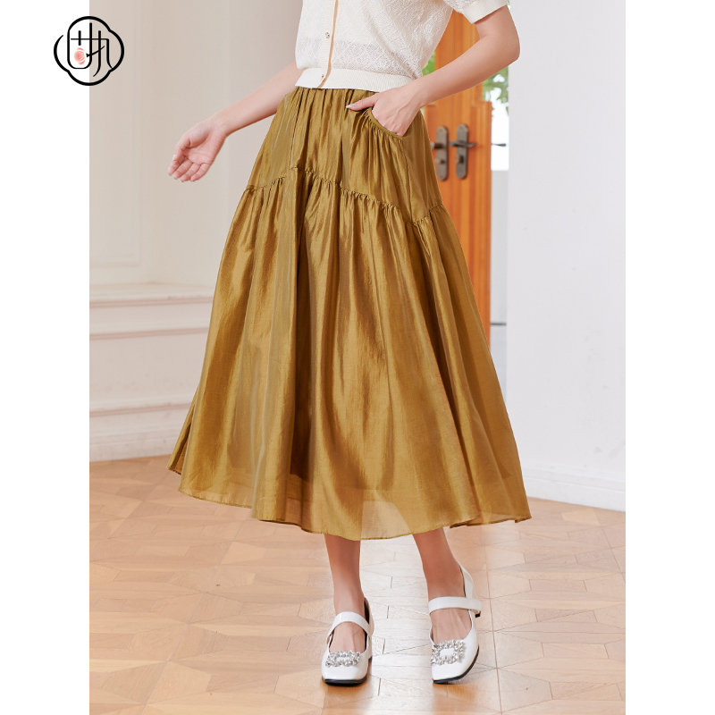 2023固执中长款复古半身裙