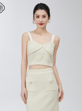 固执春季新款复古百搭修身无袖短款吊带针织衫80141DD08918