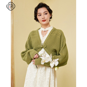 新款 复古长袖 收腰显瘦毛衣开衫 固执秋季 短款 外套40333MY08628