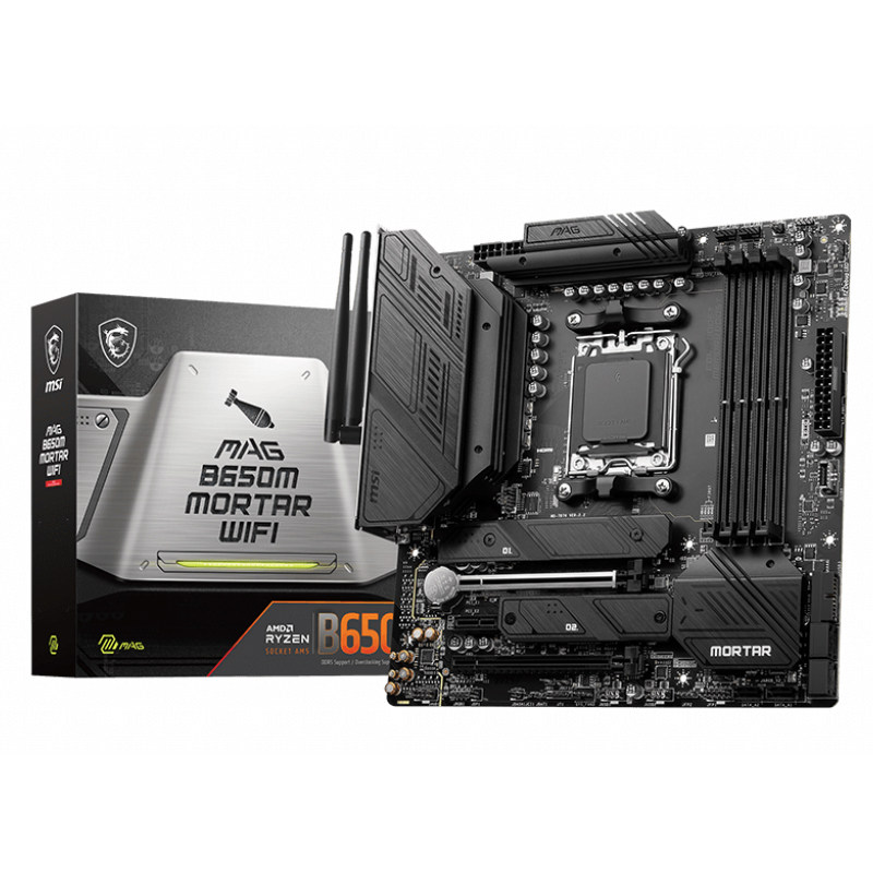 微星mag b650m mortar wifi d5电脑主板支持cpu amd7000系处理器