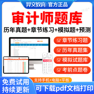 羿文教育2026初级高级中级审计师考试题库历年真题模拟试卷审计专业相关知识审计理论与实务财管CIA内审考试真题视频网课教材资料
