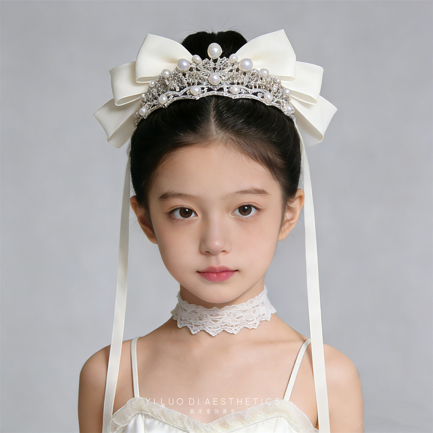依洛蒂女童水钻珍珠皇冠头饰