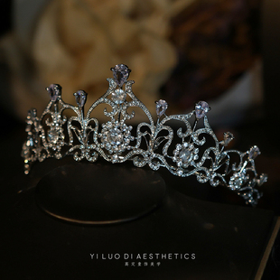 欧美奢华复古水钻皇冠儿童发箍王冠发饰女孩生日礼物婚礼礼服配饰
