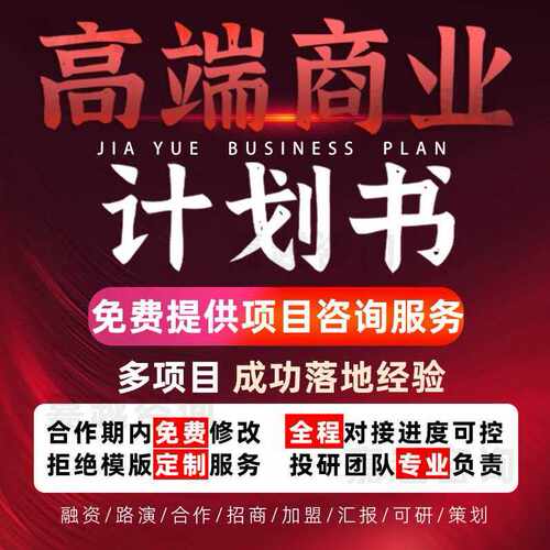 代写商业计划书ppt可行性研究报告融资创业策划路演方案方案代作