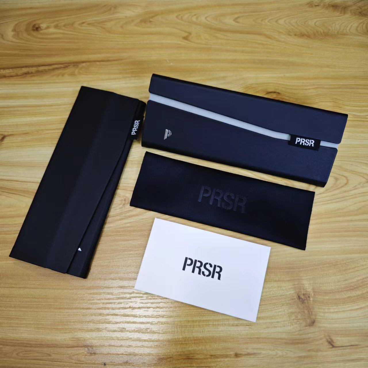 帕莎prsr折叠镜盒简单方便太阳镜合皮质磨砂便携简约近视镜眼镜盒
