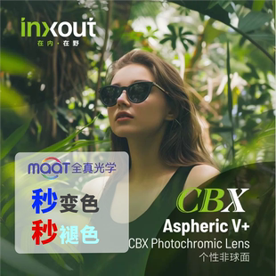 全新INXOUT全真镜片CBX净蓝膜M6蓝膜个性非球面内渐进专业变色灰
