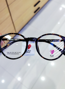 川久PLAYCOMME眼镜框女韩版潮男圆形超轻显瘦黑色近视眼镜架61159