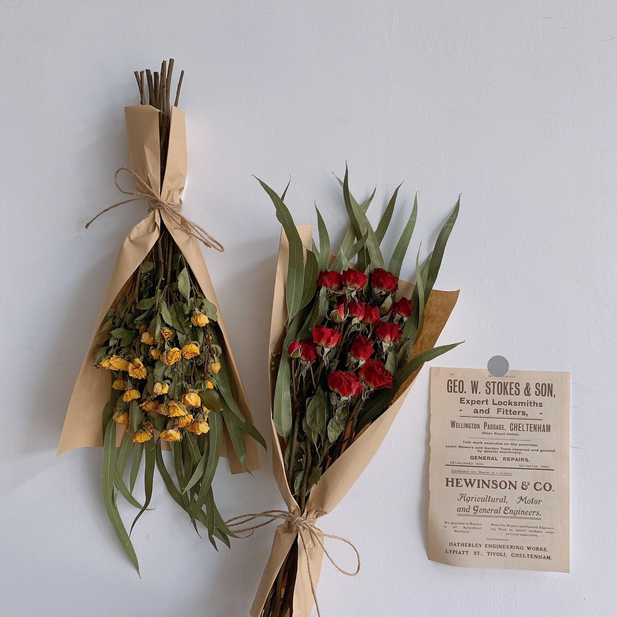 多头玫瑰泡泡天然干花花束家居装饰倒挂装饰拍照花束七夕送人礼物