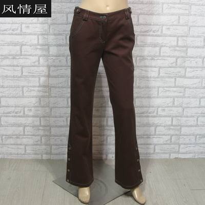 女装 迪妮diny 咖啡色纯棉长裤 专柜正品 特卖