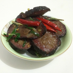 湖南会同洪江靖州特产猪血丸子农家自制柴火烟熏邵阳豆腐粑粑血圆