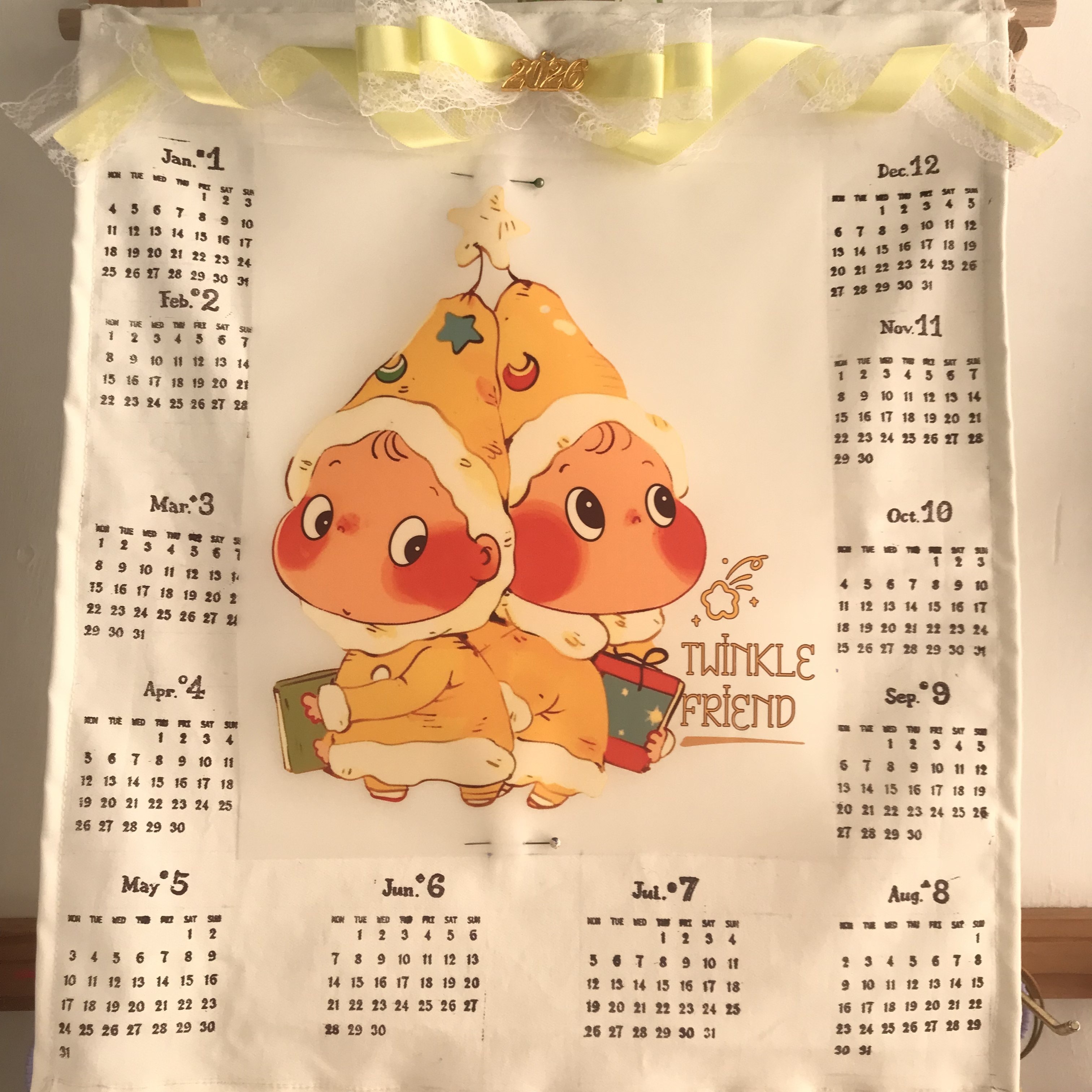 2026年新年布艺日历布艺手工diy挂布手作日历马年氛围感礼物手绘
