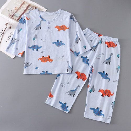男童家居服套装纯棉夏季薄款