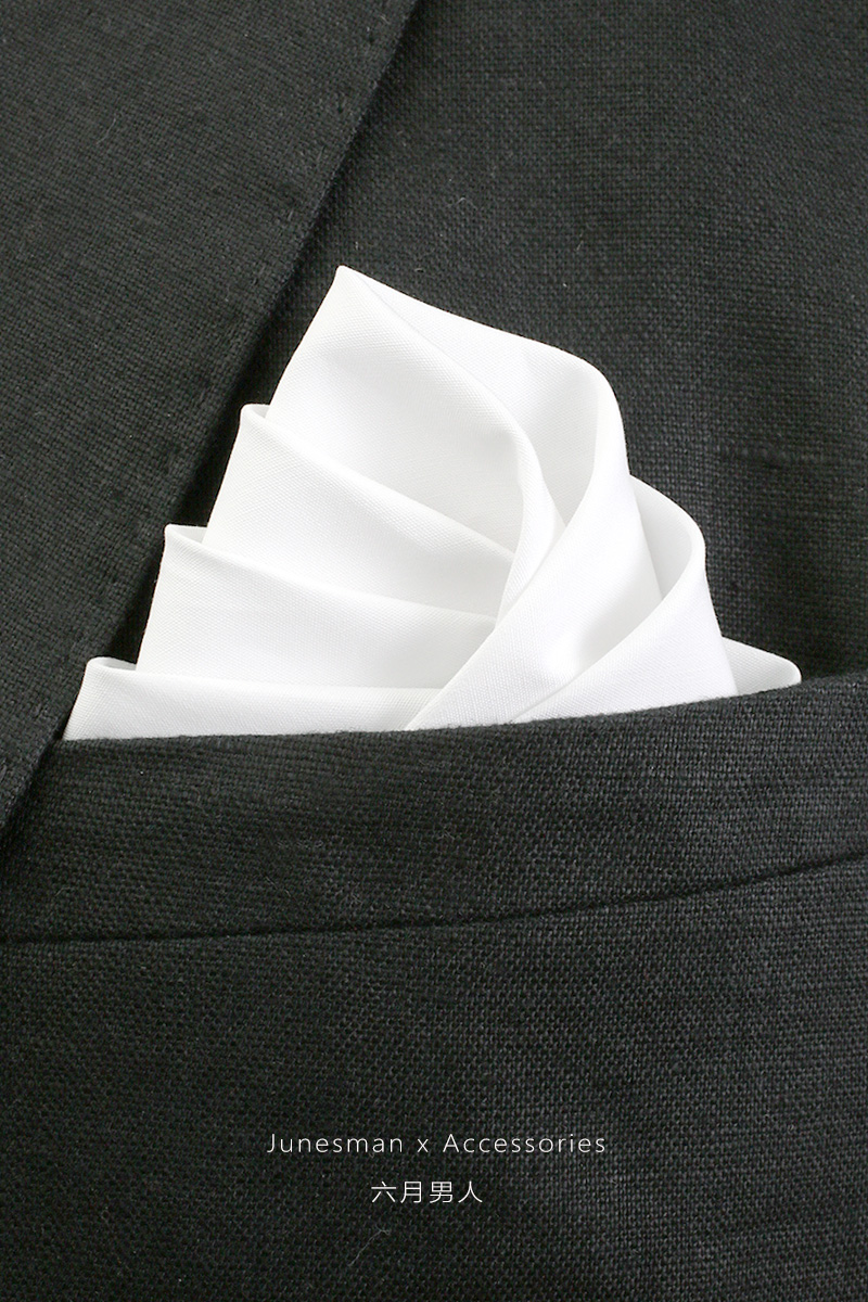 精梳棉西服胸口袋巾男士贵霜白