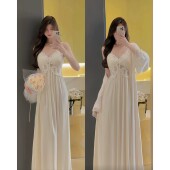 高级性感睡裙纯欲风加厚睡衣带胸垫可外穿 新款 法式 约会睡袍女春季