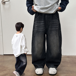 男童加绒牛仔裤儿童加厚一体绒裤子2025冬季新款冬装直筒休闲裤潮