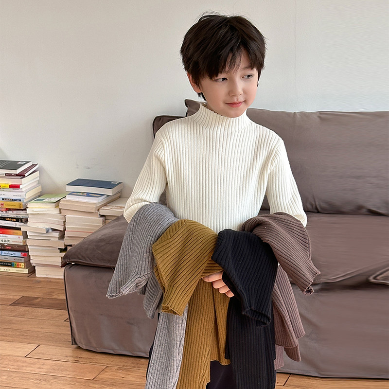 男童加厚毛衣半高领2025冬季新款儿童保暖高弹内搭针织衫男宝冬装,童装/婴儿装/亲子装,毛衣/针织衫,淘宝优惠券,粉丝福利购,淘宝优惠卷