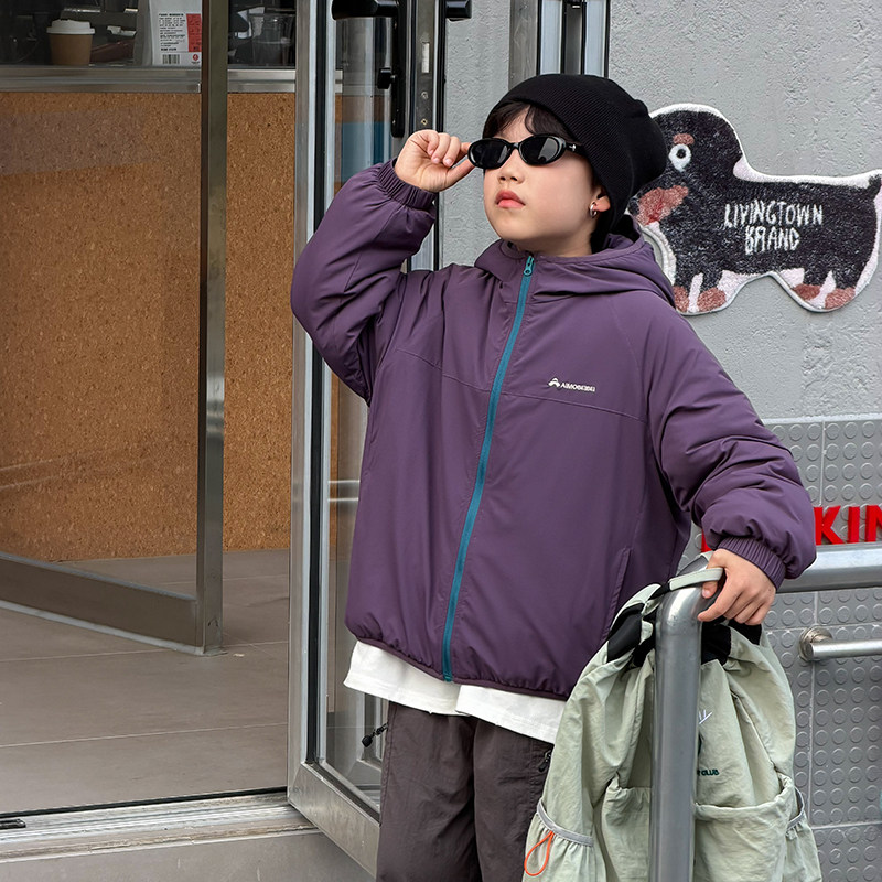 男童棉服2025冬季新款儿童夹棉摇粒绒保暖冲锋衣外套男宝冬装洋气