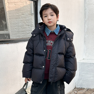 男童羽绒服2025冬季新款儿童90白鸭绒加厚保暖连帽外套宝宝冬装潮