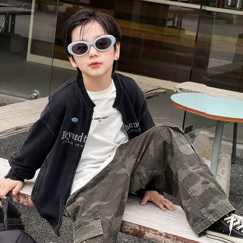 男童外套2026秋季新款儿童复古刺绣棒球服夹克开衫棉宝宝秋装洋气
