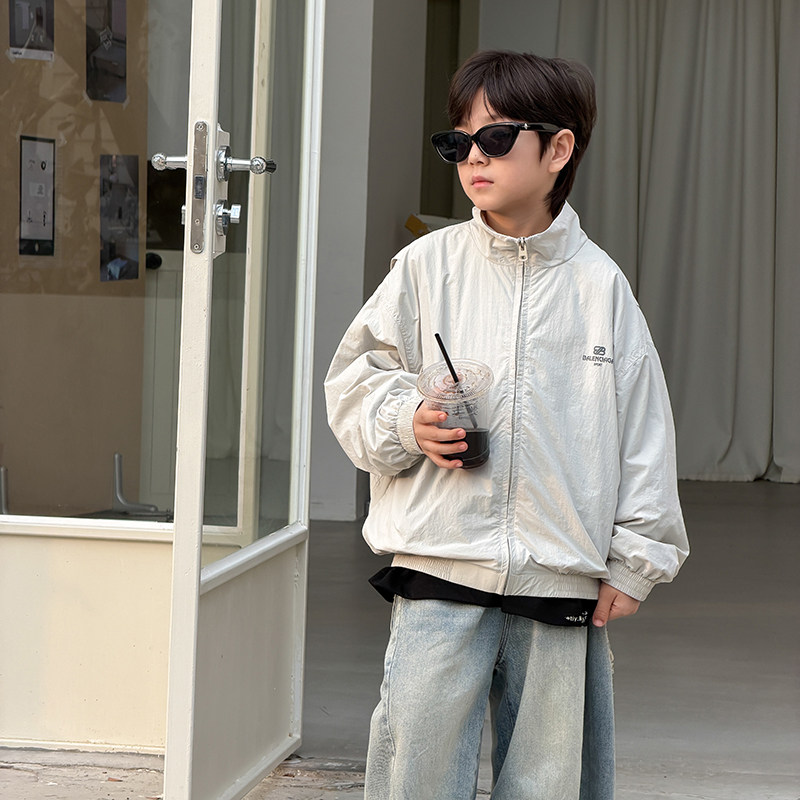 男童外套2026春季新款儿童酷帅夹克上衣男孩户外防晒冲锋衣春装潮