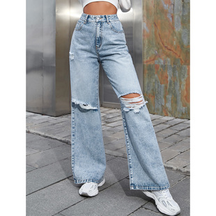 ladies pants jeans Fashion elastic high waist women trousers