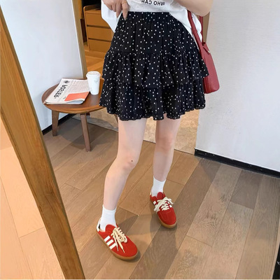 ladies casual mini dresses women short skirt 女波点半身裙子