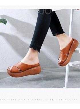 2020凉拖鞋凉鞋女大码女鞋women wedge slippers ladies sandals