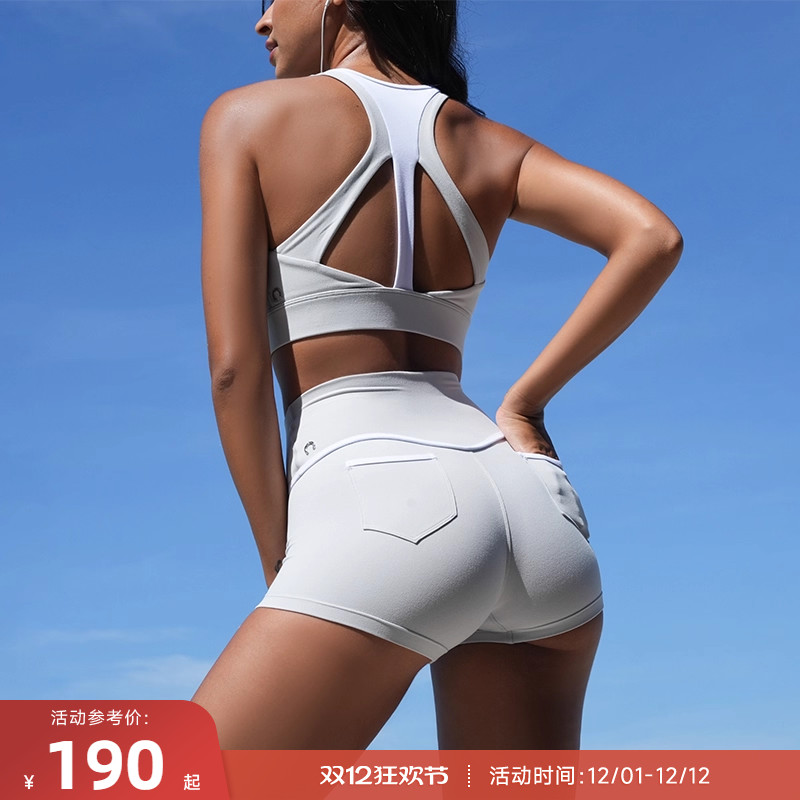 RESHAPE/重塑之路 口袋健身瑜伽跑步复古运动短裤PocketContrast