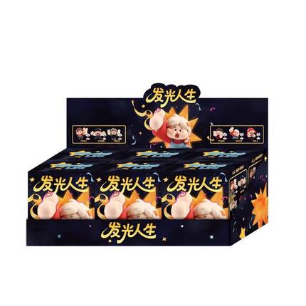 爆款发光人生盲盒可爱卡通桌面摆件加油励志公仔手办女生节日礼物