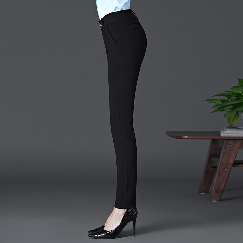 职业女裤子冬天2020新款春秋休闲裤女时尚黑色小脚裤西裤长裤薄款