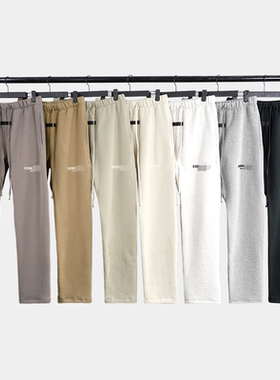 FOG复线ESSENTIALS植绒印花直筒长裤高街美式抽绳休闲宽口裤子男