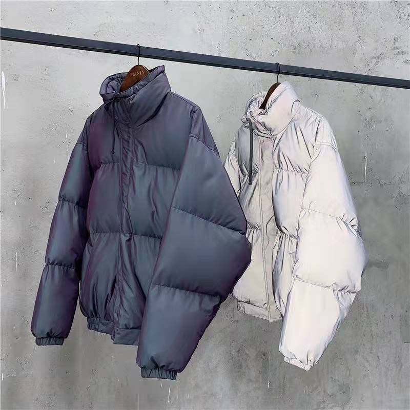 fear of god复线 essentials炫彩镭射棉服fog反光羽绒棉高街外套