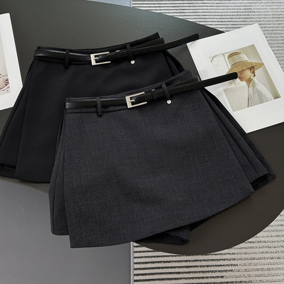 灰色西装半身裙裤女春秋季裤裙
