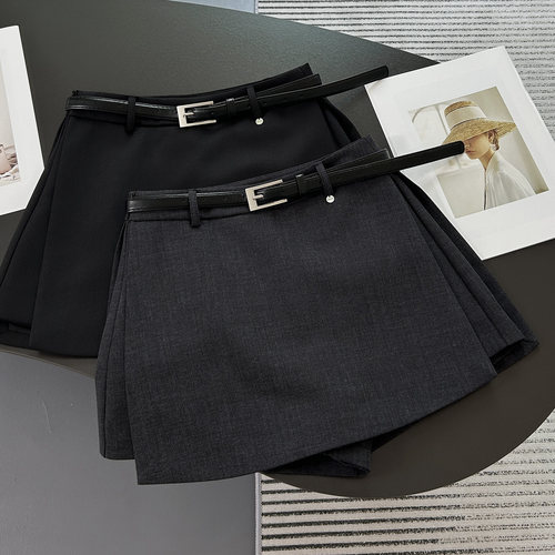 灰色西装半身裙裤女春秋季裤裙