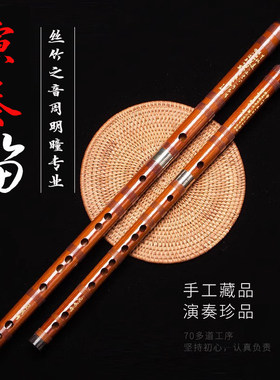 丝竹之音周明瞳笛子专业成人考级演奏乐器二节精制苦竹FG调竹笛