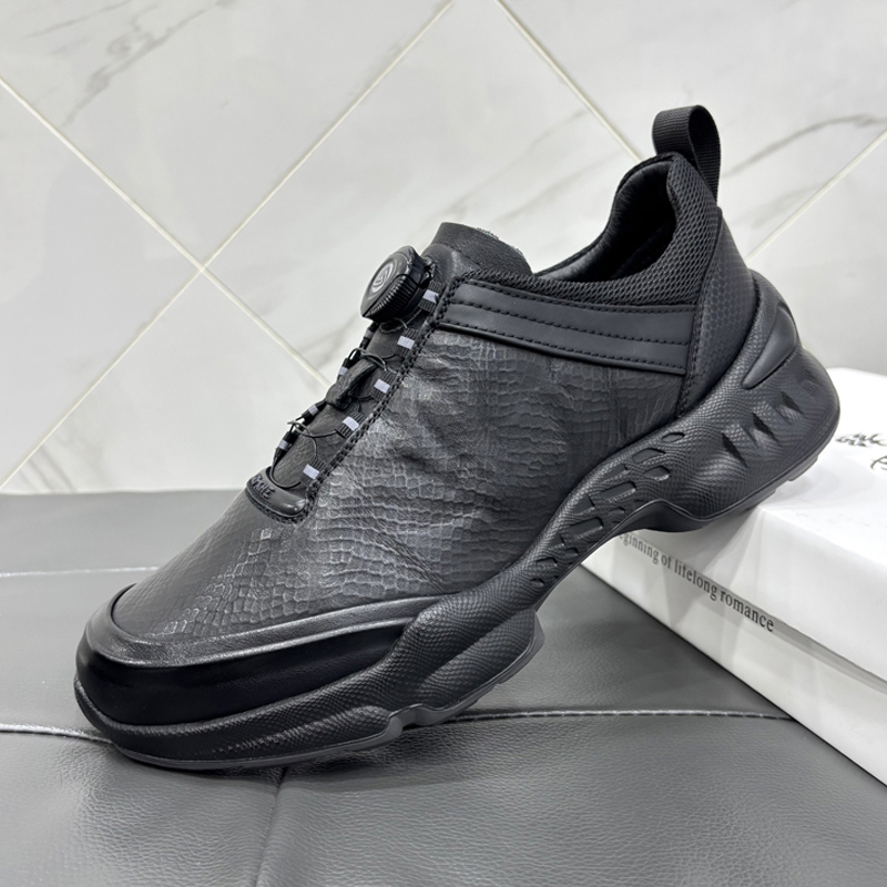 真皮商务休闲鞋男轻便健步运动鞋