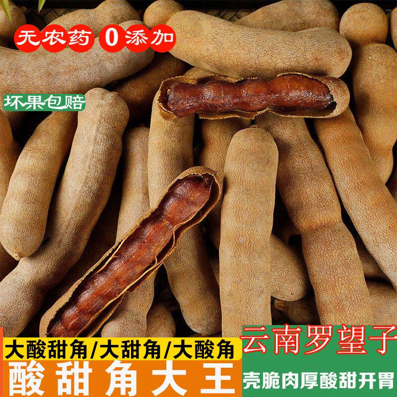 大酸角云南特产新鲜酸甜角干孕妇开胃酸豆休闲零食酸角带壳罗望子