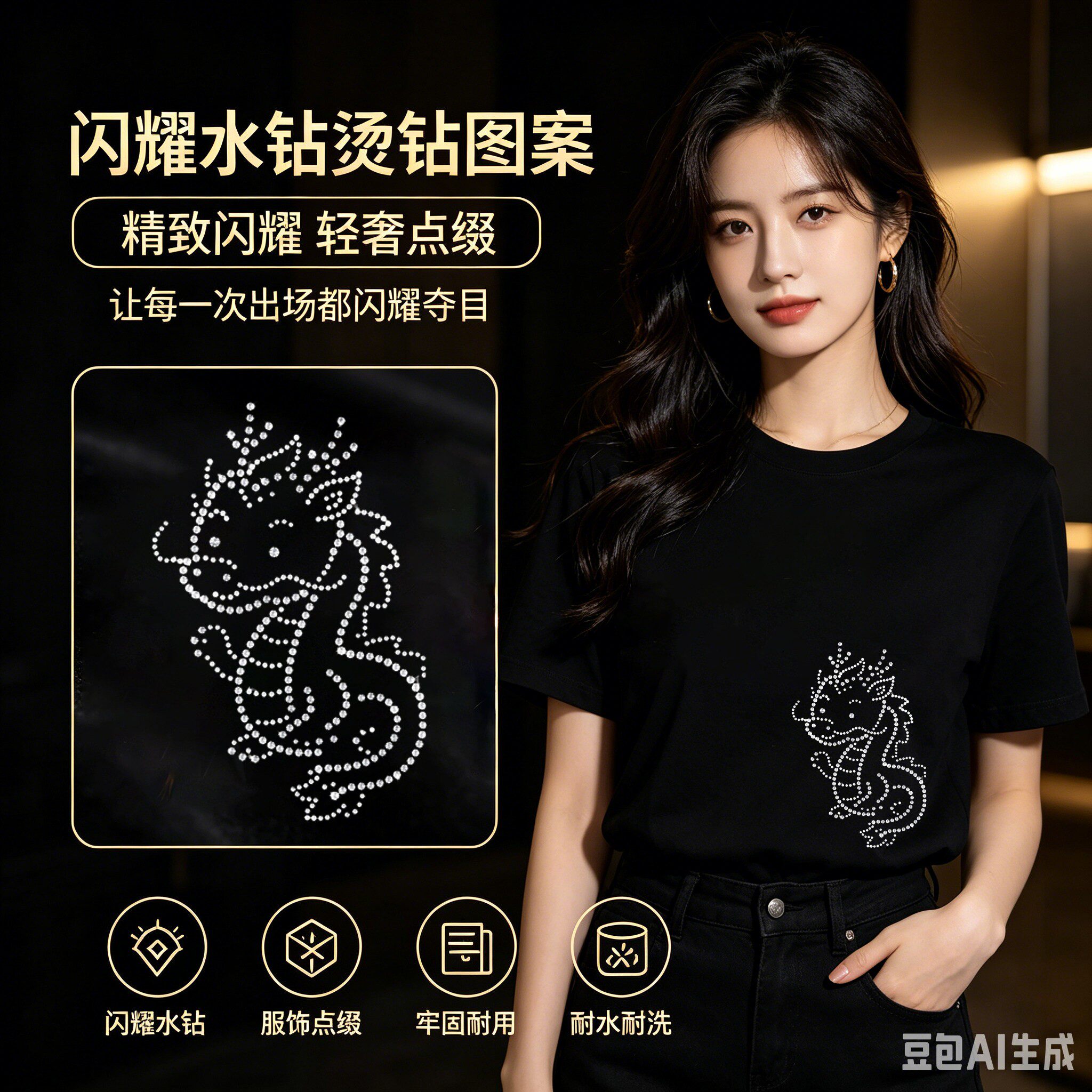 405T恤毛衣羊绒衫服装烫钻衣服贴钻烫钻烫图贴图案新款贴辅料烫画