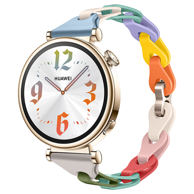 适用华为GT6/5/4/手表gt6/5pro镂空硅胶女款智能配件41mm夏天高级感运动华为b5手环腕带watch5替换带18mm表链