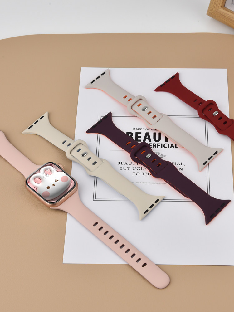 适用苹果手表s8表带iwatch11/10/9/8运动硅胶ultra手表带apple watch7/6/se/5代s7智能配件s11男女款s10腕带