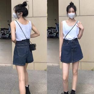 春夏季大码牛仔裤裙高腰胖MM遮跨显瘦包臀梨形身材A字半身短裙子