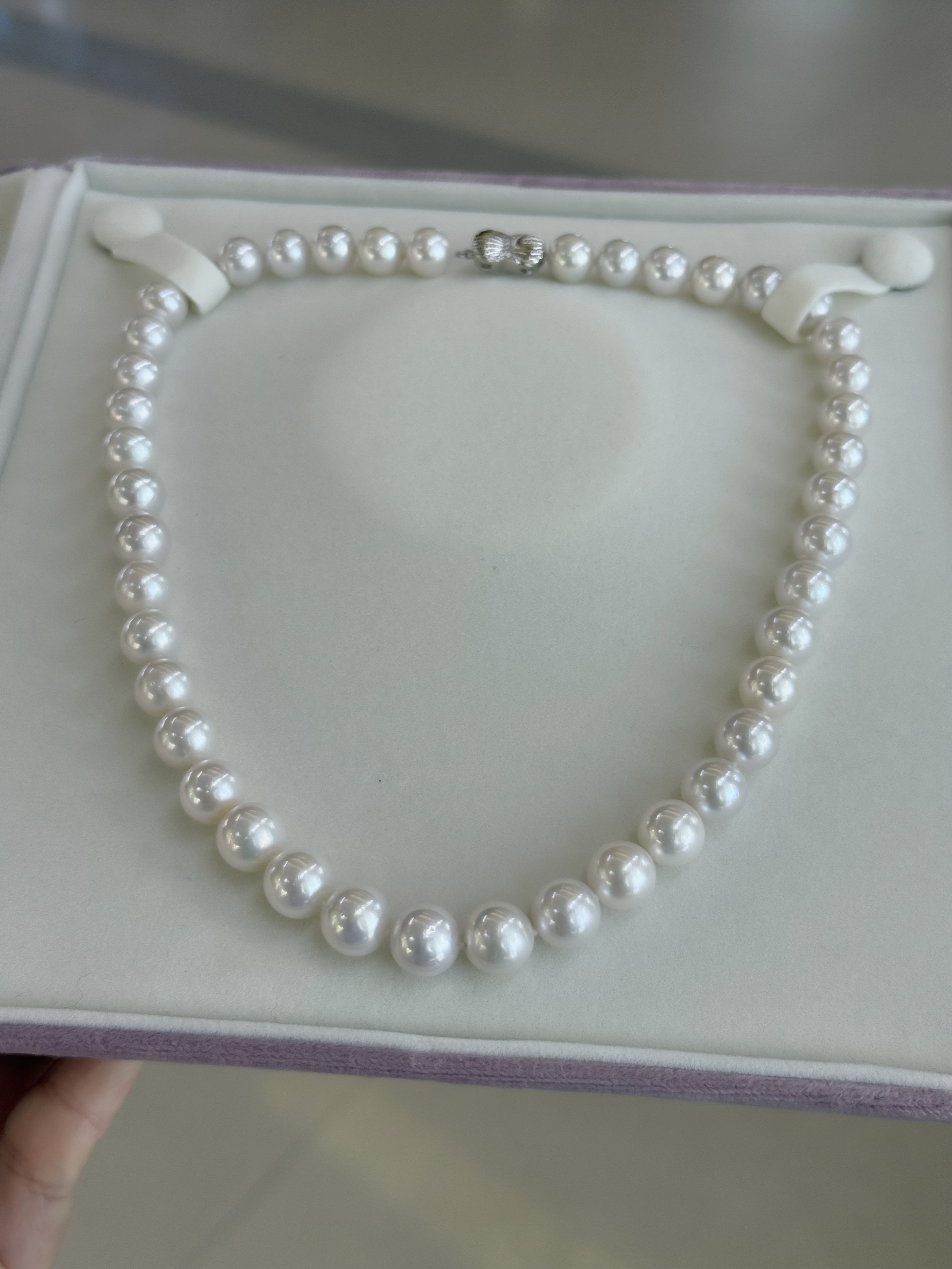 正品天然爱迪生项链 正圆强光淡水珍珠/润和珍珠老品牌妈妈链送礼